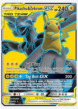 Pikachu & Zekrom GX — catalogusbeeld