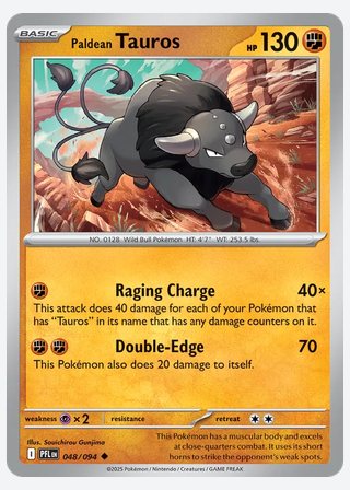 Paldean Tauros — catalogusbeeld