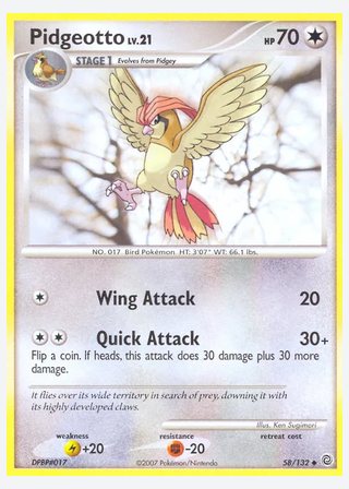 Pidgeotto — catalogusbeeld