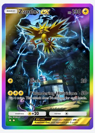 Zapdos ex — catalogusbeeld