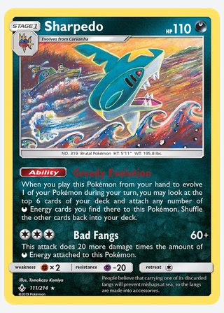 Sharpedo — catalogusbeeld