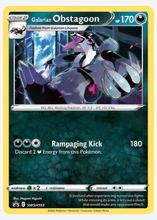 Galarian Obstagoon — catalogusbeeld