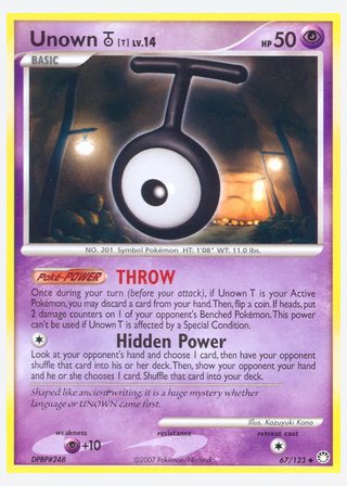 Unown T — catalogusbeeld