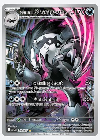 Galarian Obstagoon — catalogusbeeld
