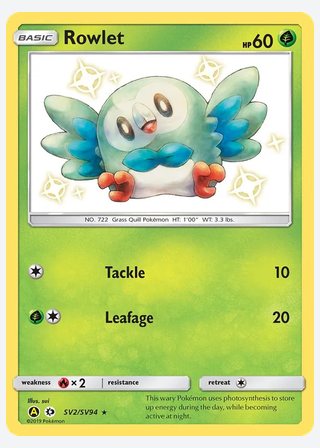 Rowlet — catalogusbeeld