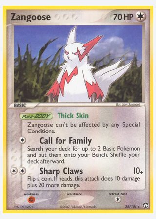 Zangoose — catalogusbeeld