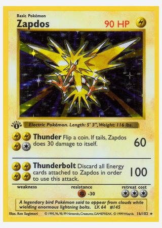 Zapdos — catalogusbeeld