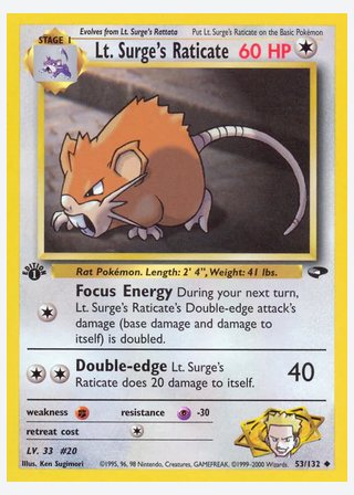Lt. Surge's Raticate — catalogusbeeld
