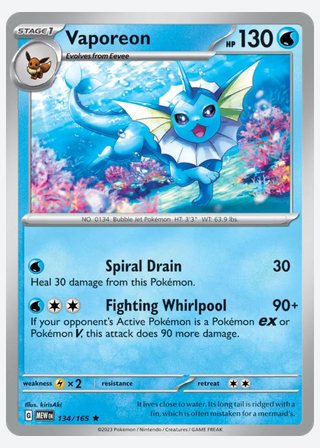 Vaporeon — catalogusbeeld