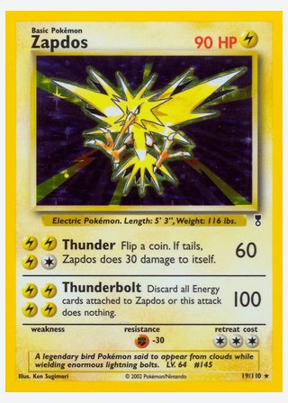 Zapdos — catalogusbeeld
