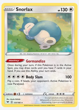 Snorlax — catalogusbeeld