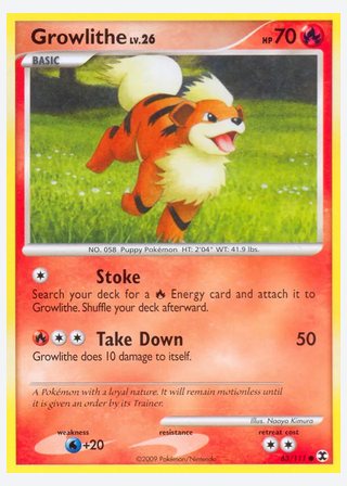Growlithe — catalogusbeeld