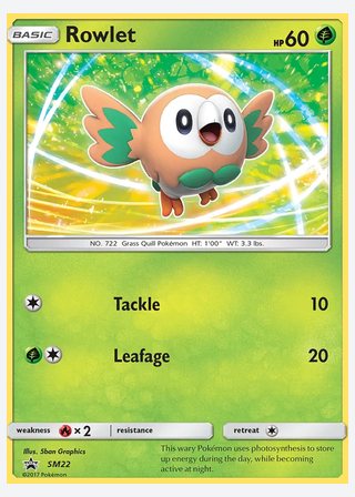 Rowlet — catalogusbeeld