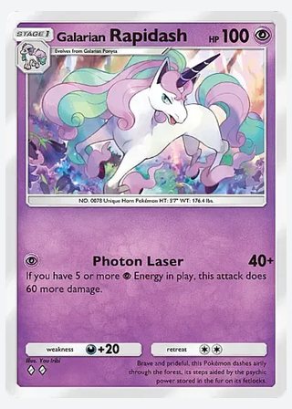 Galarian Rapidash — catalogusbeeld