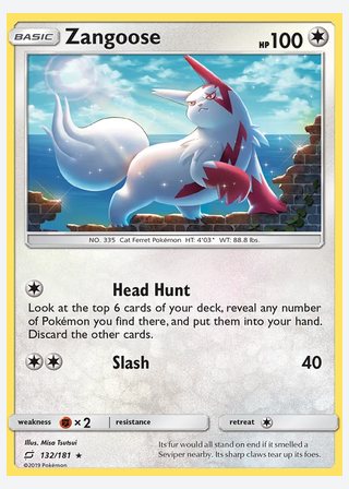 Zangoose — catalogusbeeld