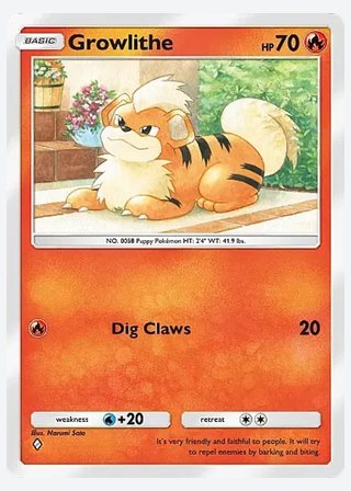 Growlithe — catalogusbeeld