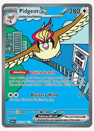 Pidgeot ex — catalogusbeeld