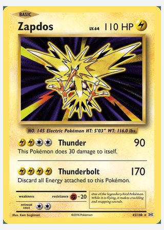 Zapdos — catalogusbeeld