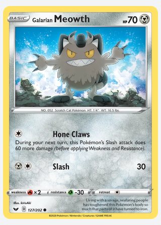 Galarian Meowth — catalogusbeeld