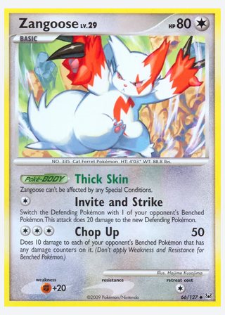 Zangoose — catalogusbeeld