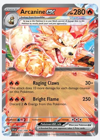 Arcanine ex — catalogusbeeld