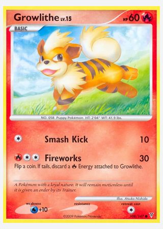 Growlithe — catalogusbeeld