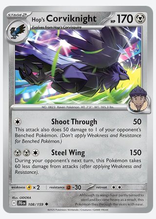 Hop's Corviknight — catalogusbeeld