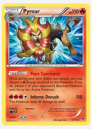 Pyroar — catalogusbeeld