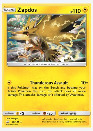 Zapdos — catalogusbeeld