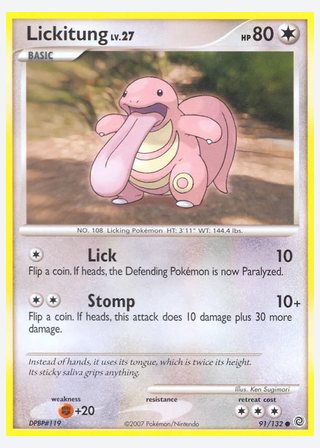 Lickitung — catalogusbeeld