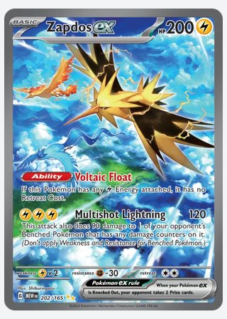 Zapdos ex — catalogusbeeld