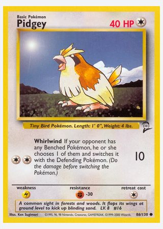 Pidgey — catalogusbeeld