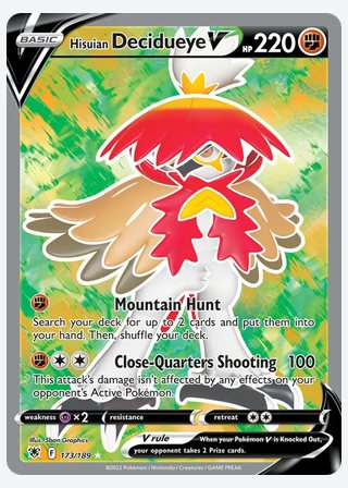 Hisuian Decidueye V — catalogusbeeld