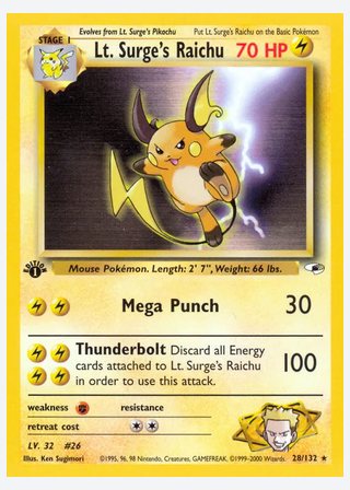 Lt. Surge's Raichu — catalogusbeeld
