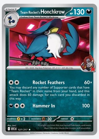 Team Rocket's Honchkrow — catalogusbeeld