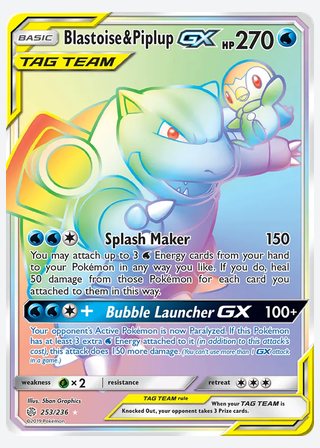 Blastoise & Piplup GX — catalogusbeeld