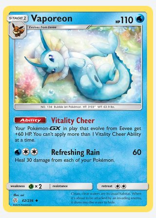 Vaporeon — catalogusbeeld