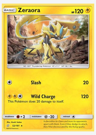 Zeraora — catalogusbeeld