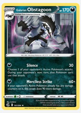 Galarian Obstagoon — catalogusbeeld