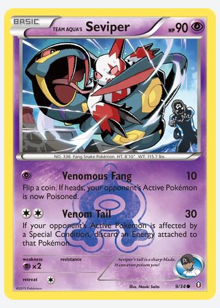 Team Aqua's Seviper — catalogusbeeld
