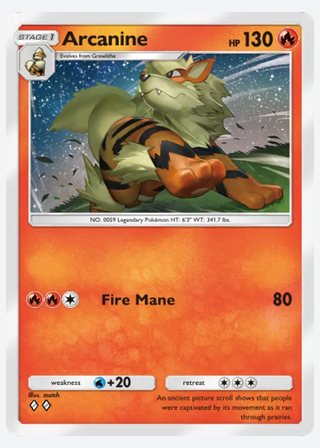 Arcanine — catalogusbeeld