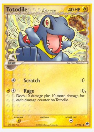 Totodile δ — catalogusbeeld