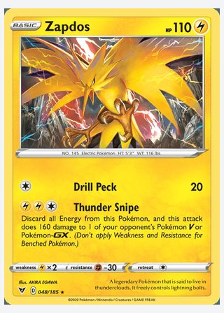 Zapdos — catalogusbeeld