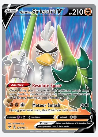 Galarian Sirfetch'd V — catalogusbeeld