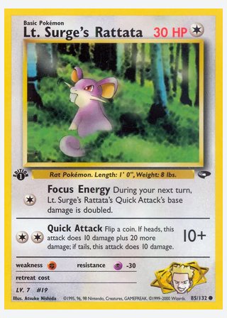 Lt. Surge's Rattata — catalogusbeeld