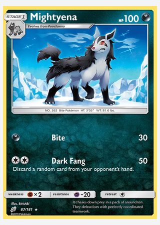 Mightyena — catalogusbeeld