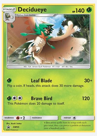 Decidueye — catalogusbeeld