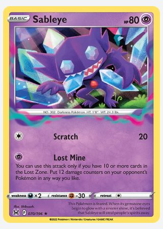 Sableye — catalogusbeeld