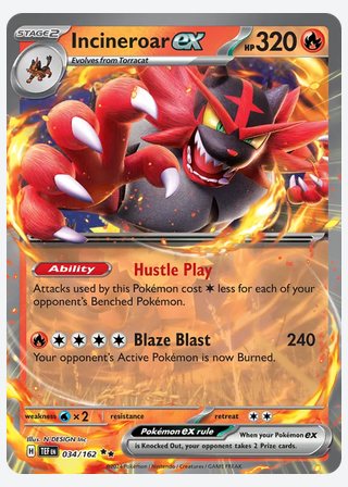 Incineroar ex — catalogusbeeld