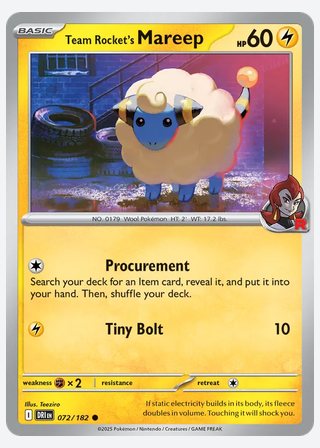 Team Rocket's Mareep — catalogusbeeld